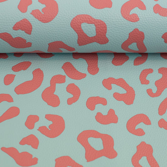 Kunstleder Happy Leo by Cherry Picking mint koralle