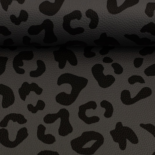 Kunstleder Happy Leo by Cherry Picking grau schwarz B-WARE