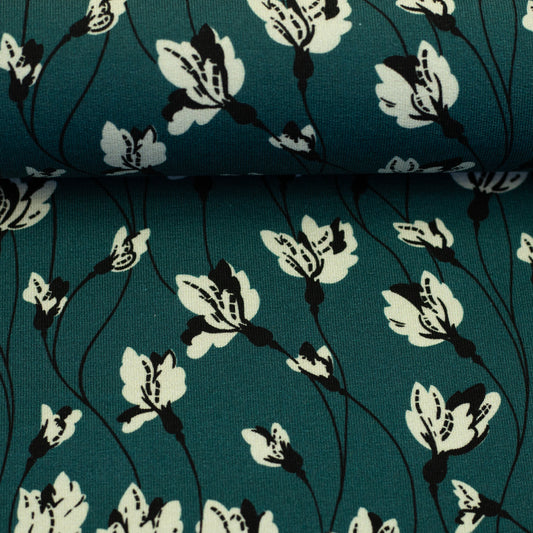 Jersey Kalamos Flowers teal
