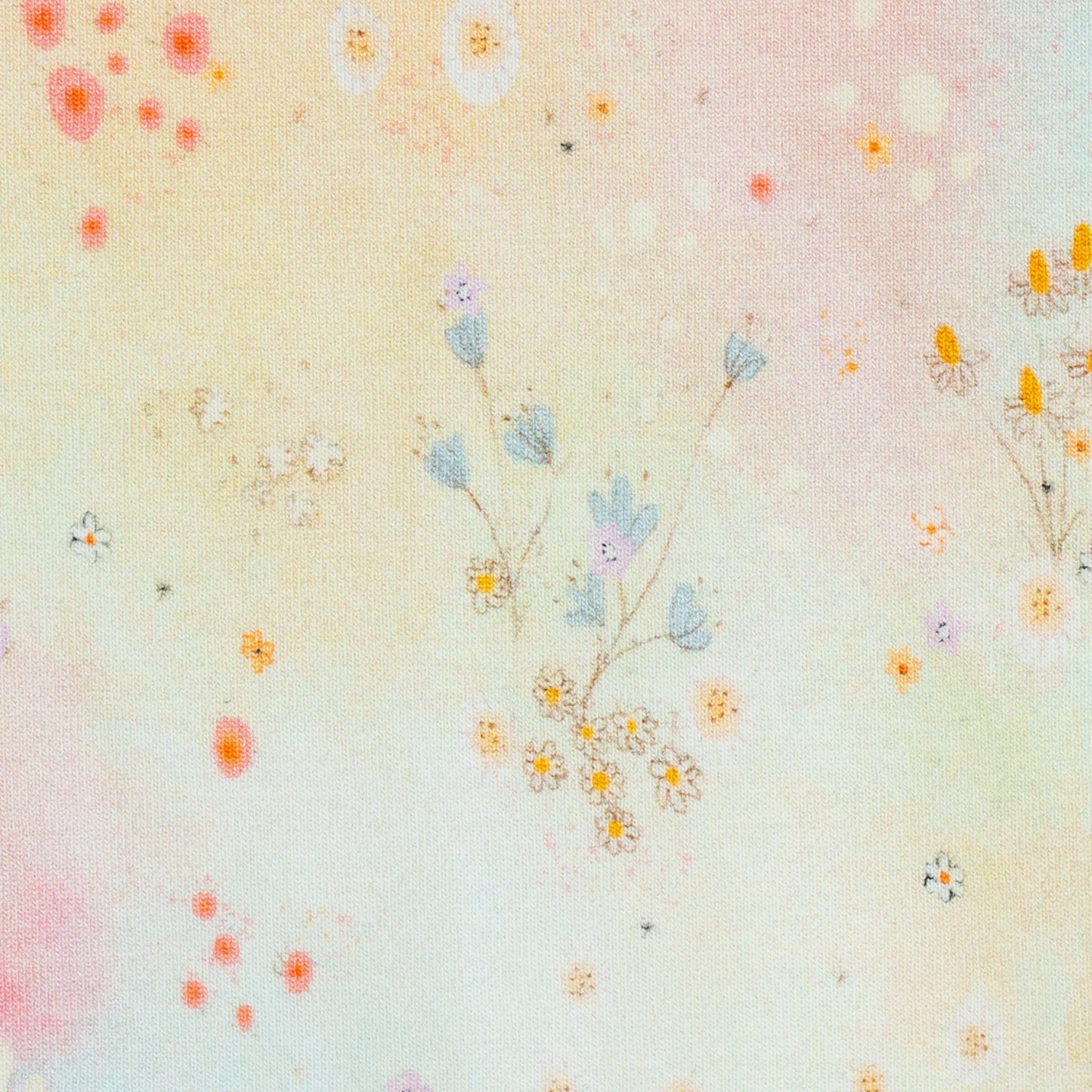 Jersey Blumenwiese pastell apricot