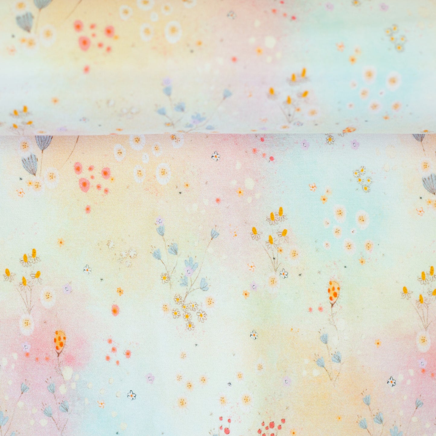 Jersey Blumenwiese pastell apricot