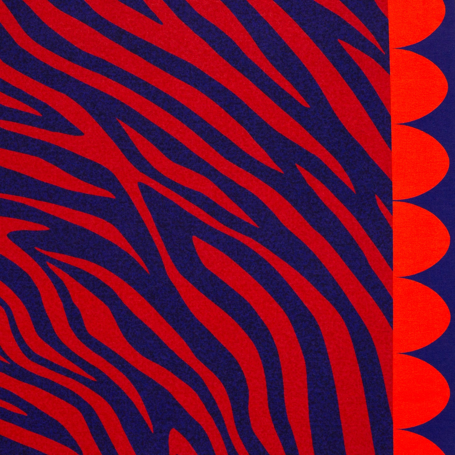 French Terry Monsta by Thorsten Berger Zebra blau rot
