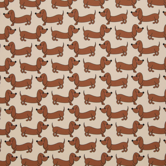 Dackel Happy Collection by Cherry Picking hellbeige-braun Oxfordgewebe wasserabweisend