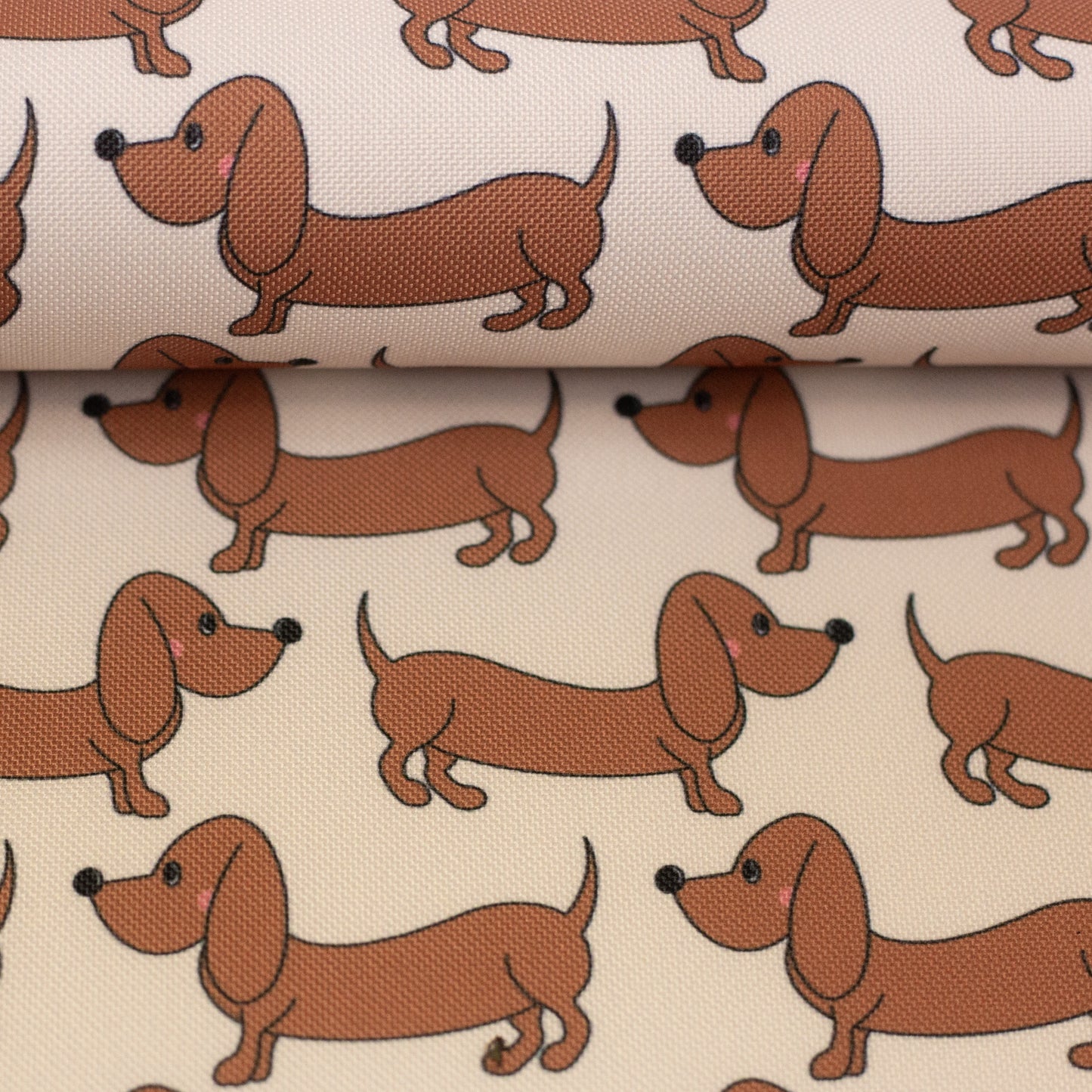 Dackel Happy Collection by Cherry Picking hellbeige-braun Oxfordgewebe wasserabweisend