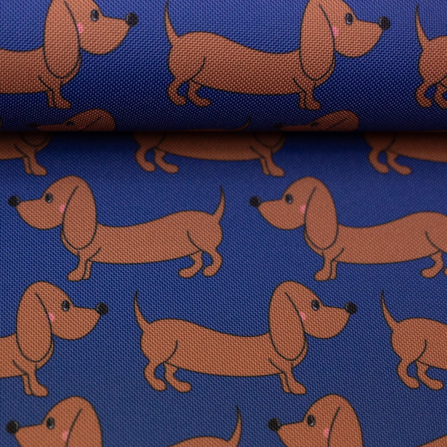 Dackel Happy Collection by Cherry Picking blau-braun Oxfordgewebe wasserabweisend