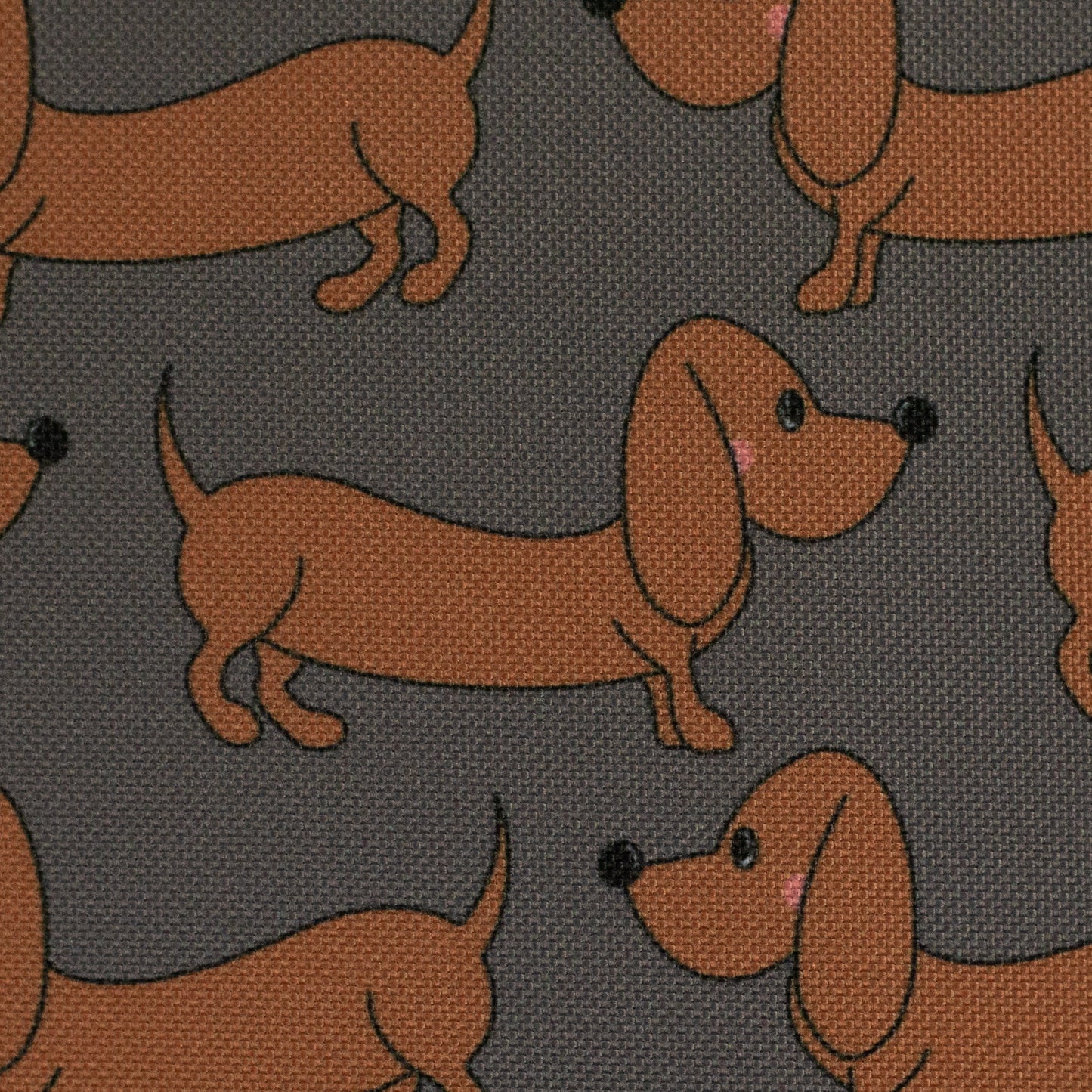 Dackel Happy Collection by Cherry Picking grau-braun Oxfordgewebe wasserabweisend