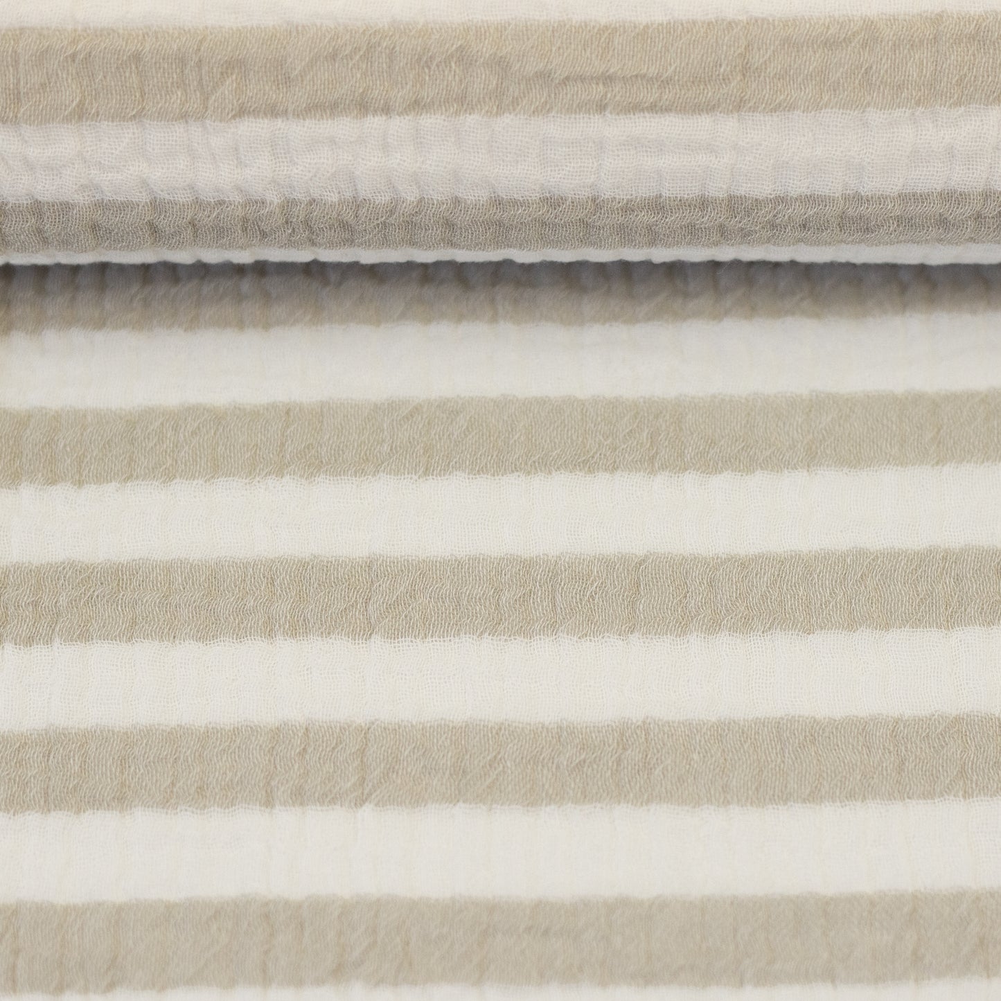Musselin Sonja Streifen breit naturweiß beige