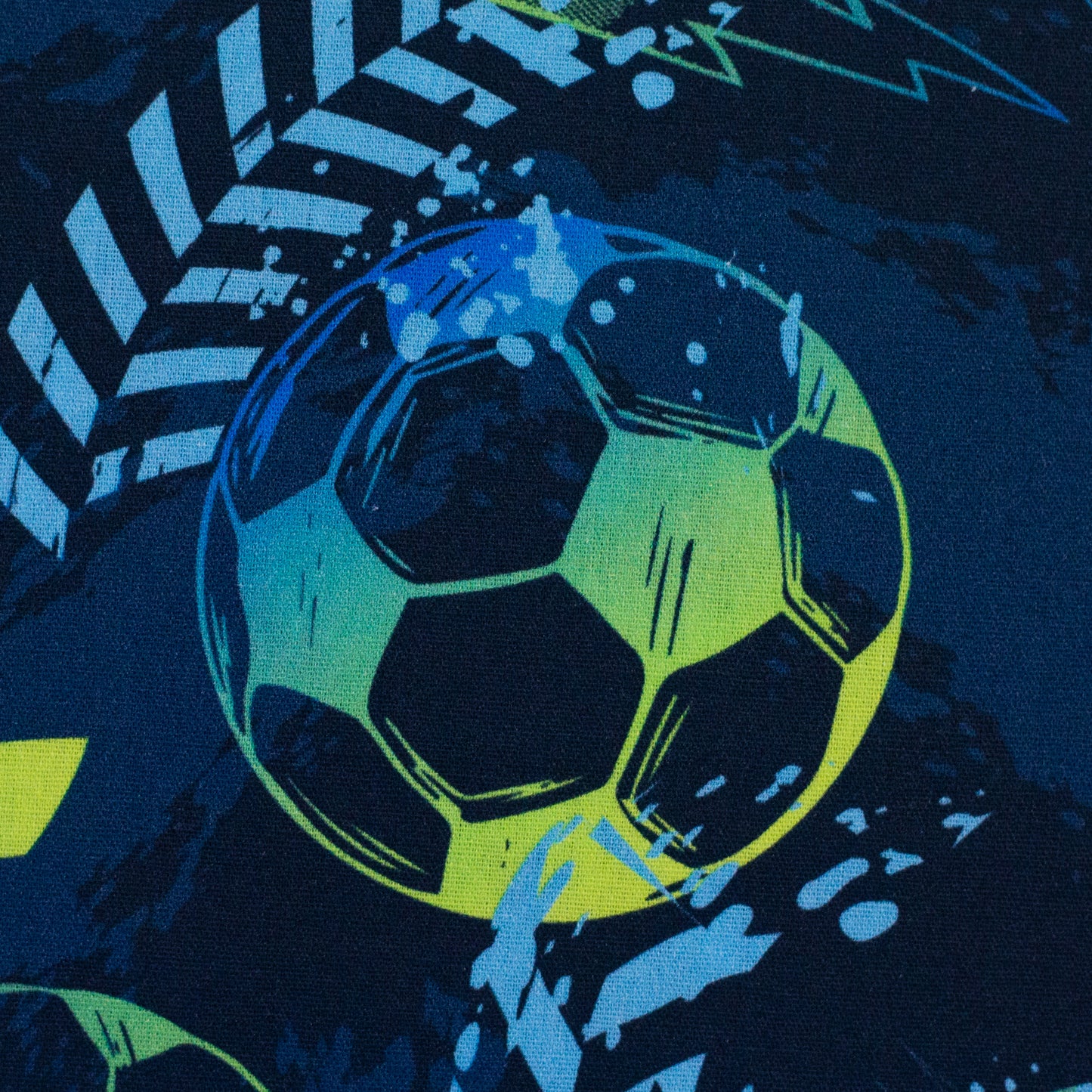 Baumwolle Fußball kiwigrün dunkelblau