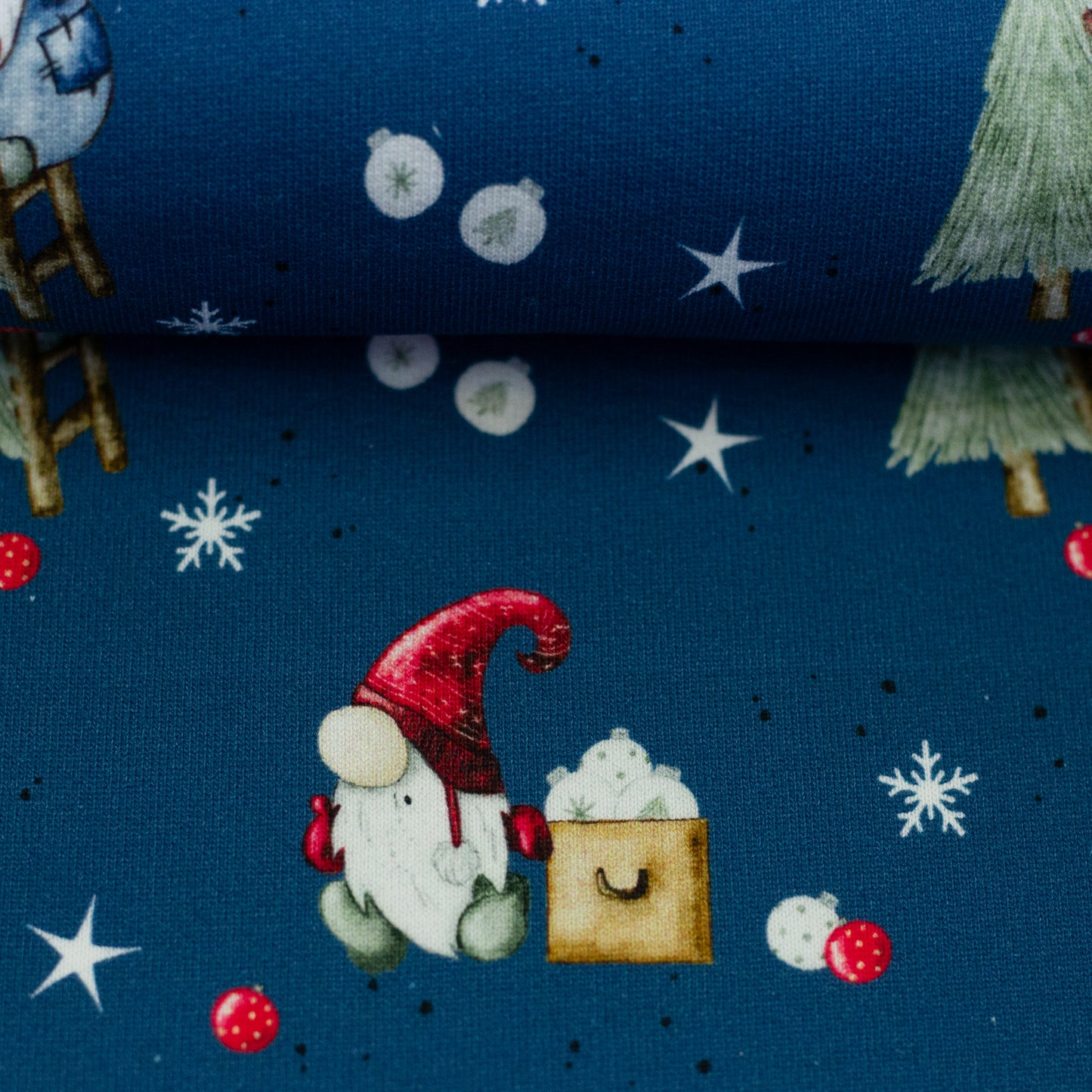BALD ERHÄLTLICH - Sweat Winterwonderland by Sabine Marschall Wichtel jeansblau kräftig