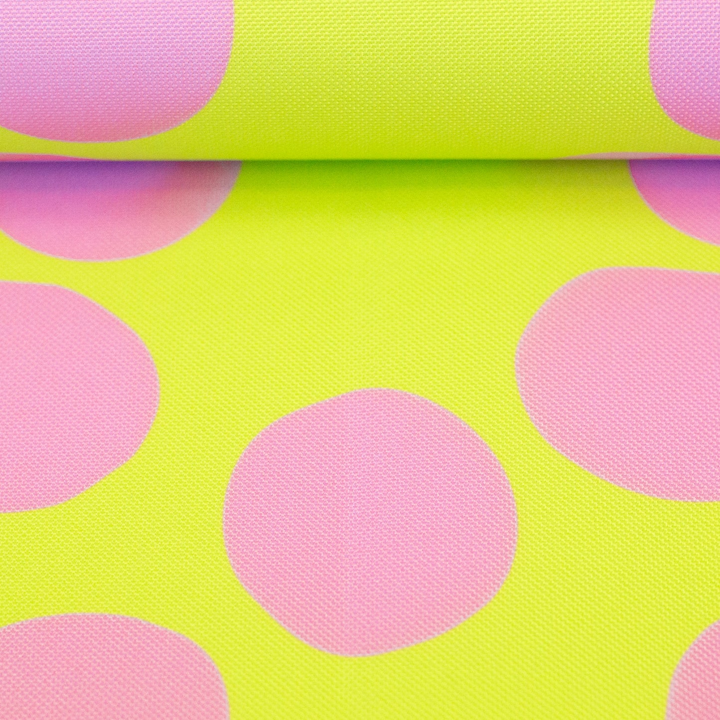 BALD ERHÄLTLICH - Große Punkte Colourful Collection by Cherry Picking neongrün rosa Oxfordgewebe wasserabweisend