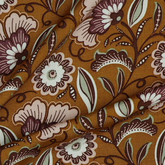 Viskose Bluse Flowers senf bordeaux