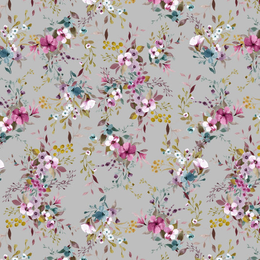 Jersey digital Flowers hellgrau beere