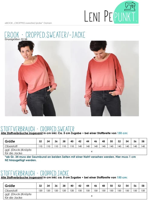Lenipepunkt CROPPED.sweater Damen #146
