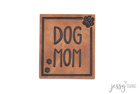 Label Kunstleder "Dog Mom"