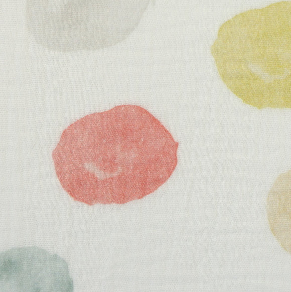 Musselin Thea Abstrakt Tupfen bunt mauve rot