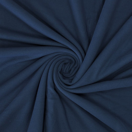 Rippenjersey Double Brushed superweich denim jeansblau