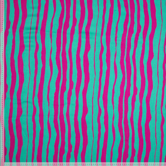 Viskose Satin Silky Stripes pink mint