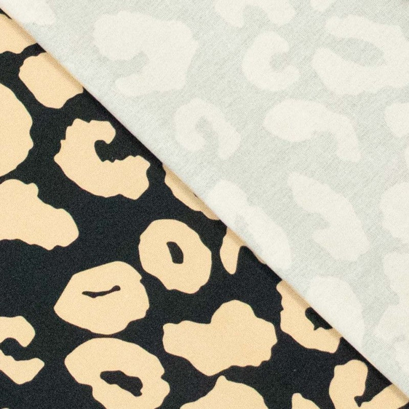 Canvas Animalprint Leo schwarz beige