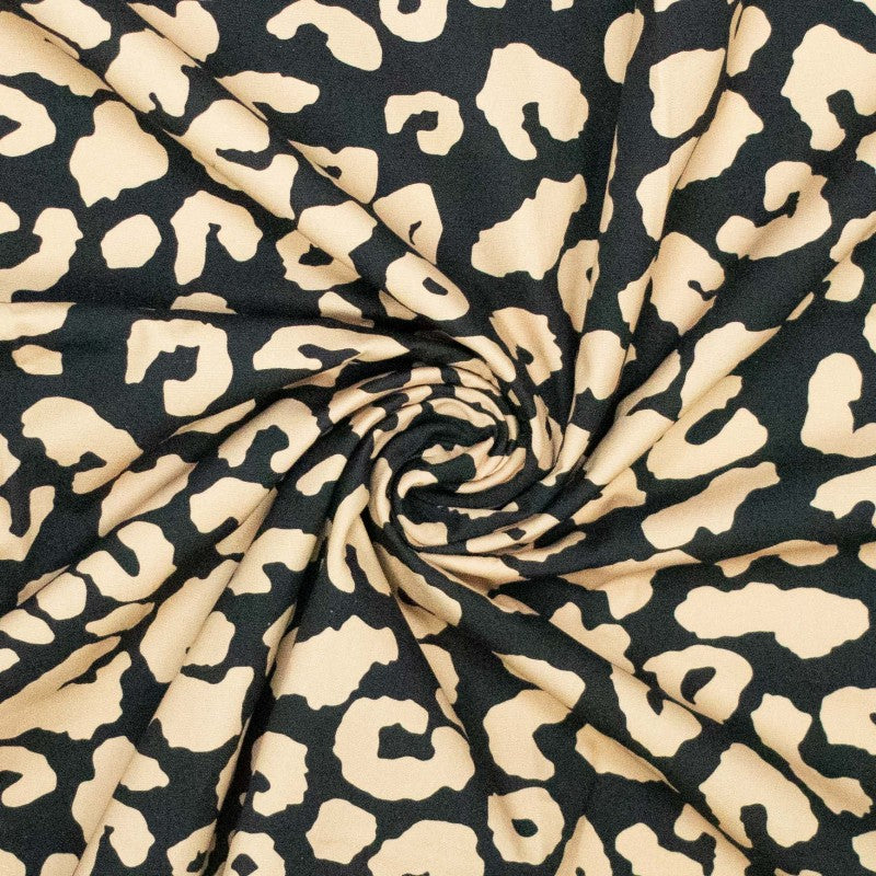 Canvas Animalprint Leo schwarz beige