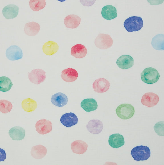 Musselin Thea Abstrakt Tupfen bunt pink blau