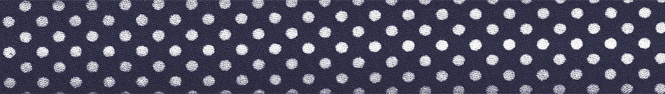 Baumwoll Schrägband gefalzt 40/20 Dots dunkelblau
