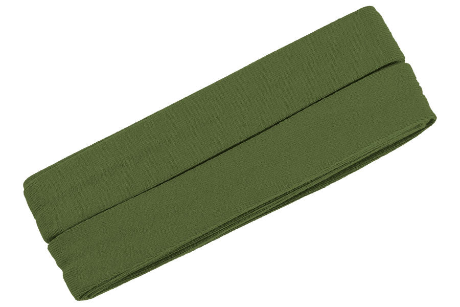 Jersey Schrägband 40/20mm Coupon khaki grün