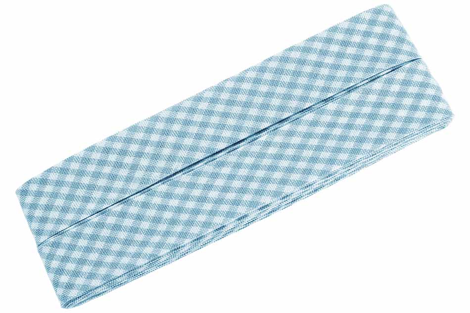 Baumwoll Schrägband gefalzt 40/20 karo mint