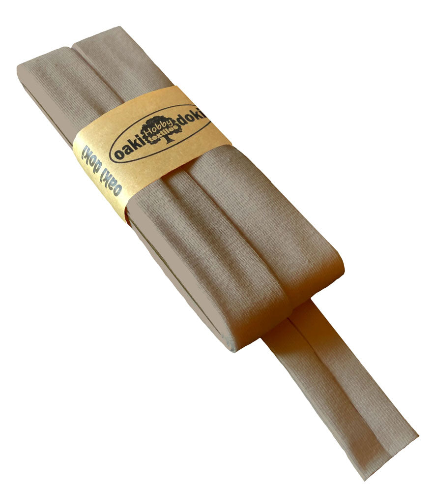 Jersey Schrägband 40/20mm Coupon beige braun