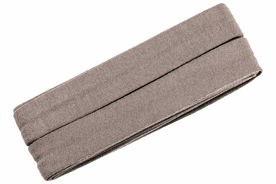 Jersey Schrägband 40/20mm Coupon beige braun
