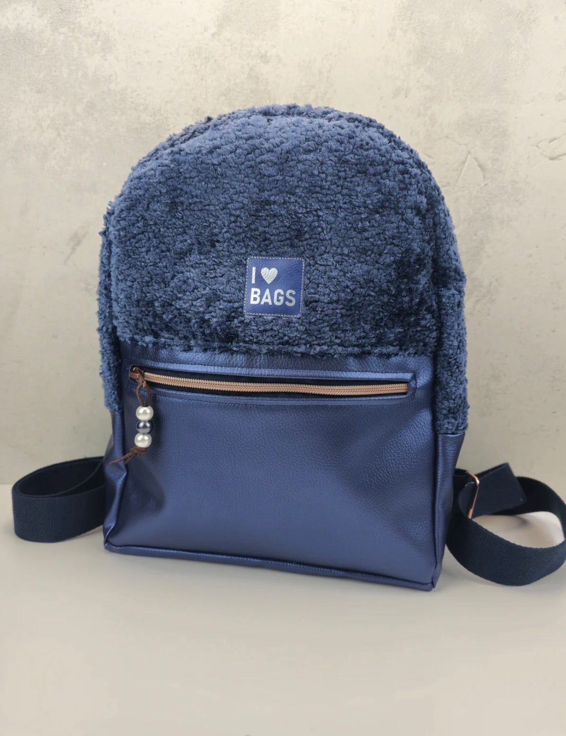 Kunstleder Rex dunkelblau metallic HW25/26