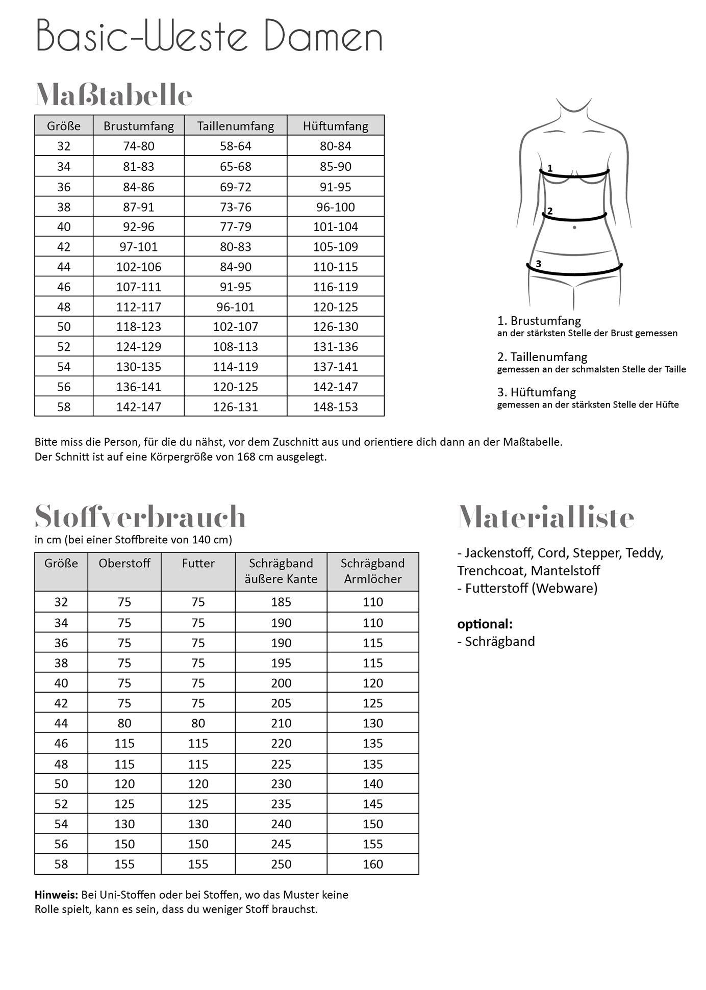 Fadenkäfer Basic Weste Damen
