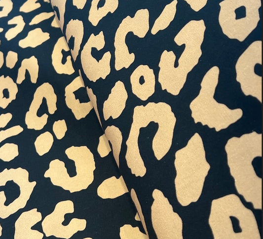 Canvas Animalprint Leo schwarz beige
