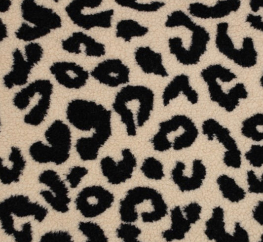 Teddystoff Animalprint Leo beige schwarz