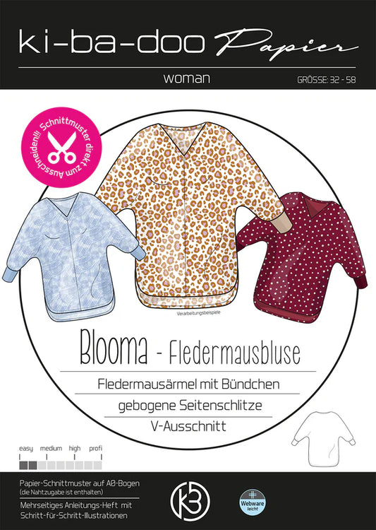 Ki-ba-doo Fledermaus-Bluse Blooma Damen
