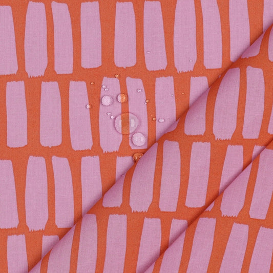 Beschichtete Baumwolle Dots and Stripes orange
