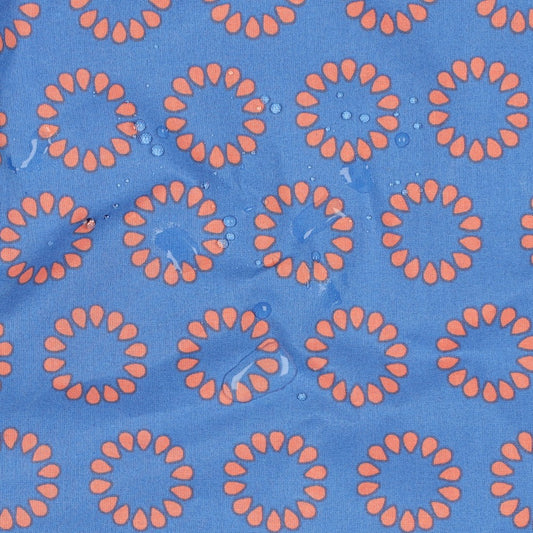 Beschichtete Baumwolle Circles hellblau