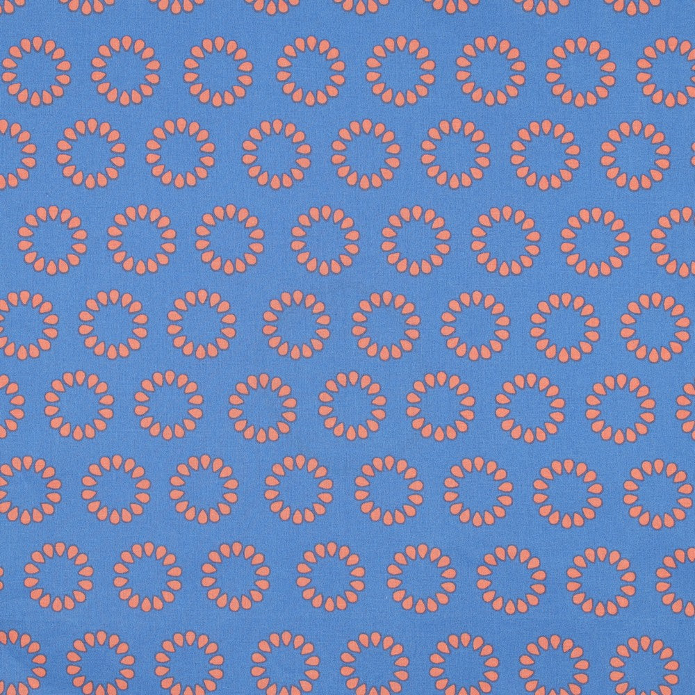 Beschichtete Baumwolle Circles hellblau