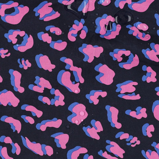 Beschichtete Baumwolle Animal Skin Leo dunkelblau pink