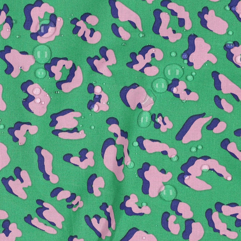 Beschichtete Baumwolle Animal Skin Leo grün rosa