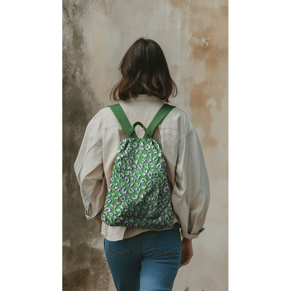 Beschichtete Baumwolle Animal Skin Leo petrol mint