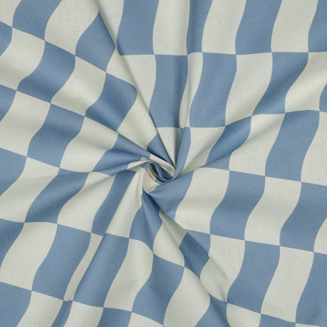 Beschichtete Baumwolle Karos blau