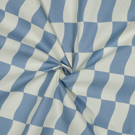 Beschichtete Baumwolle Karos blau