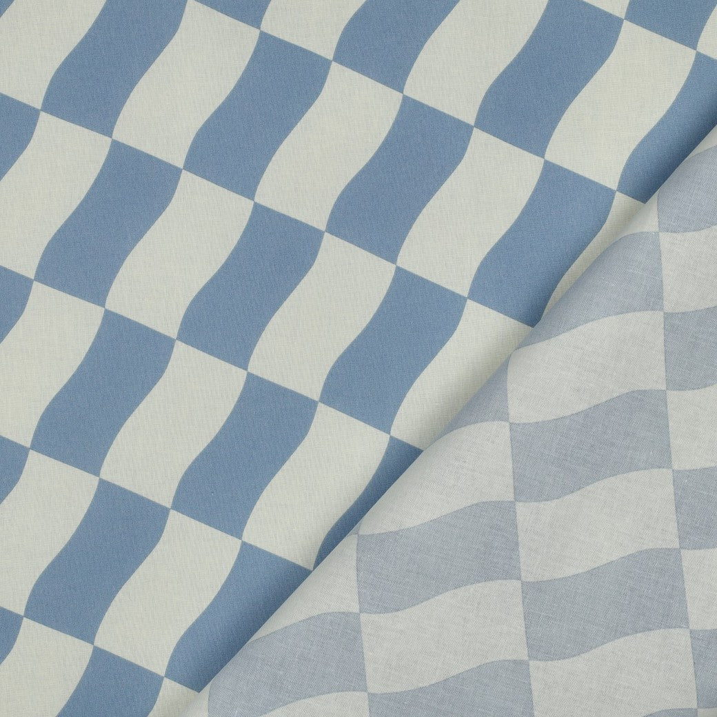 Beschichtete Baumwolle Karos blau
