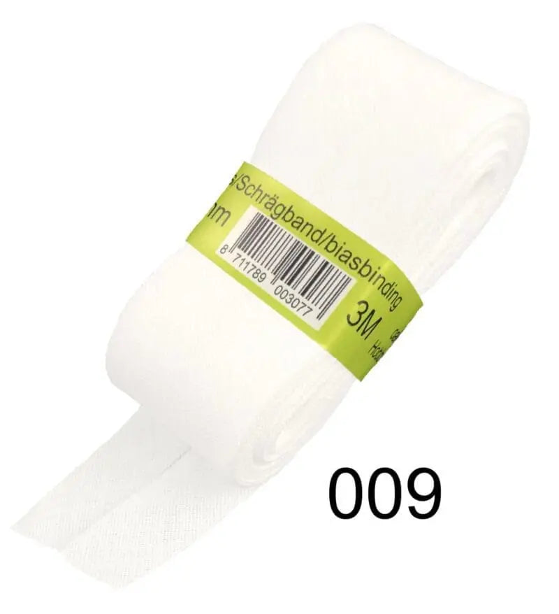 Baumwoll Schrägband gefalzt 60/30 weiß 3m