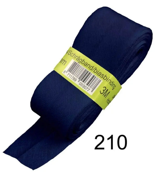 Baumwoll Schrägband gefalzt 60/30 marineblau 3m