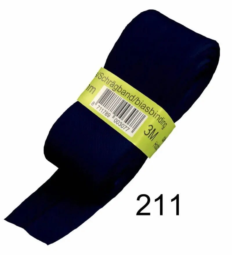 Baumwoll Schrägband gefalzt 60/30 dunkelblau 3m