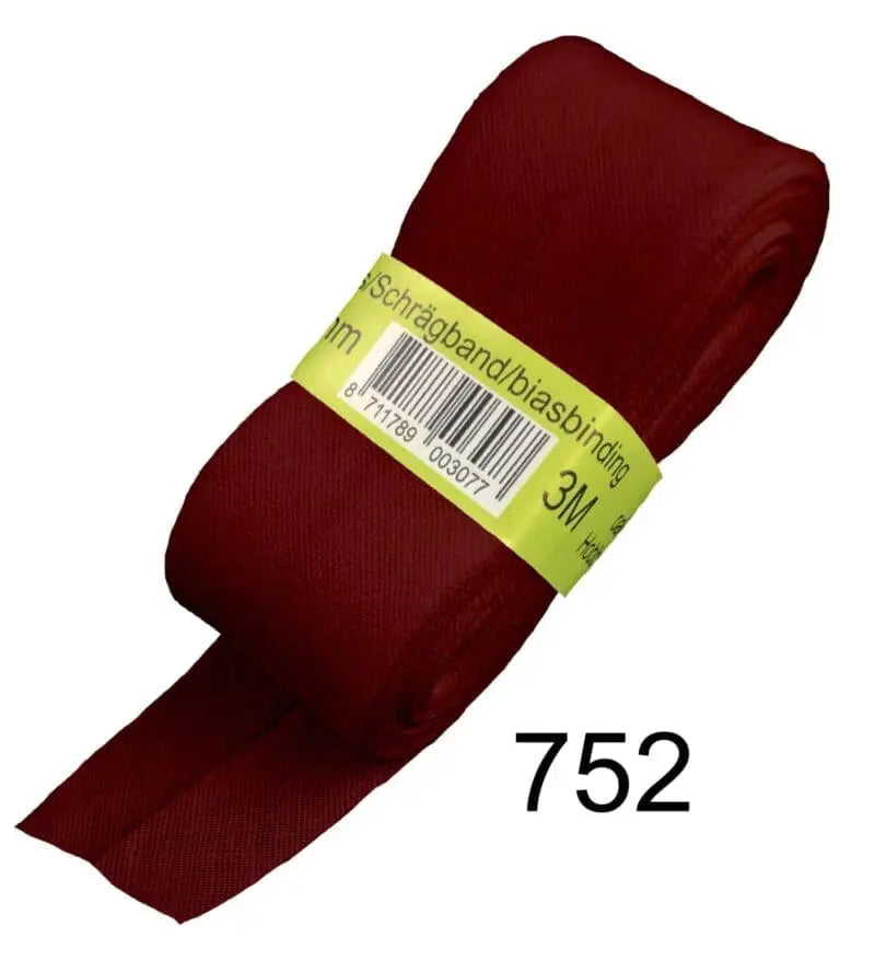 Baumwoll Schrägband gefalzt 60/30 bordeaux 3m