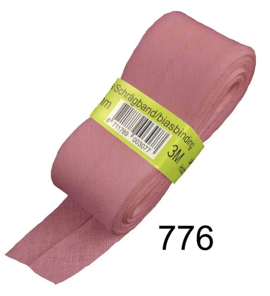 Baumwoll Schrägband gefalzt 60/30 altrosa 3m