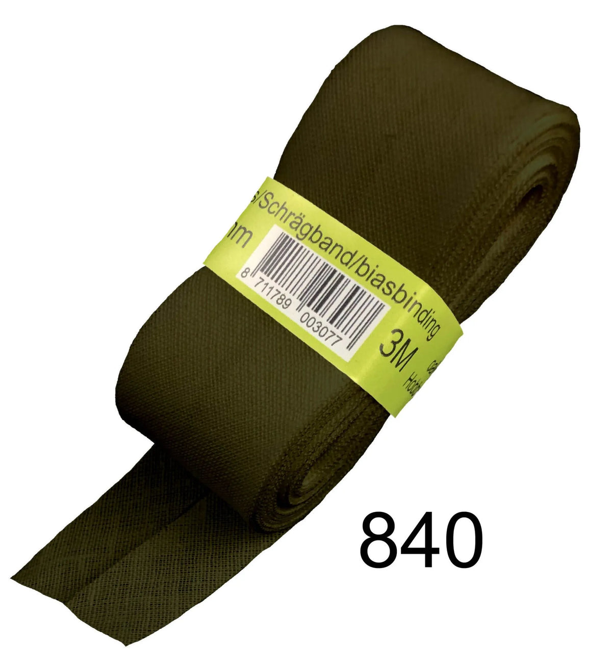 Baumwoll Schrägband gefalzt 60/30 oliv 3m
