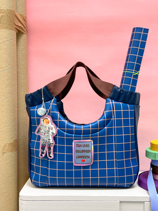 Kunstleder Happy Collection by Cherry Picking Karo blau ocker